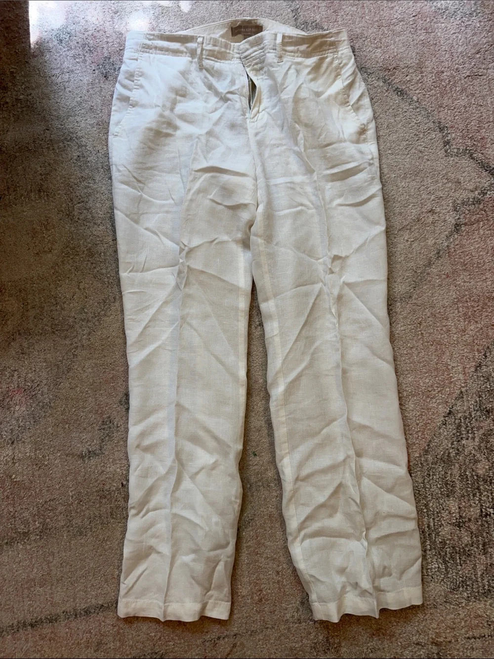 Women’s Casual Linen Blend Pants in Off-White